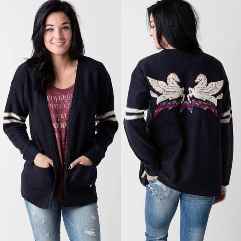 Obey Washburn Pegasus Cardigan in Navy